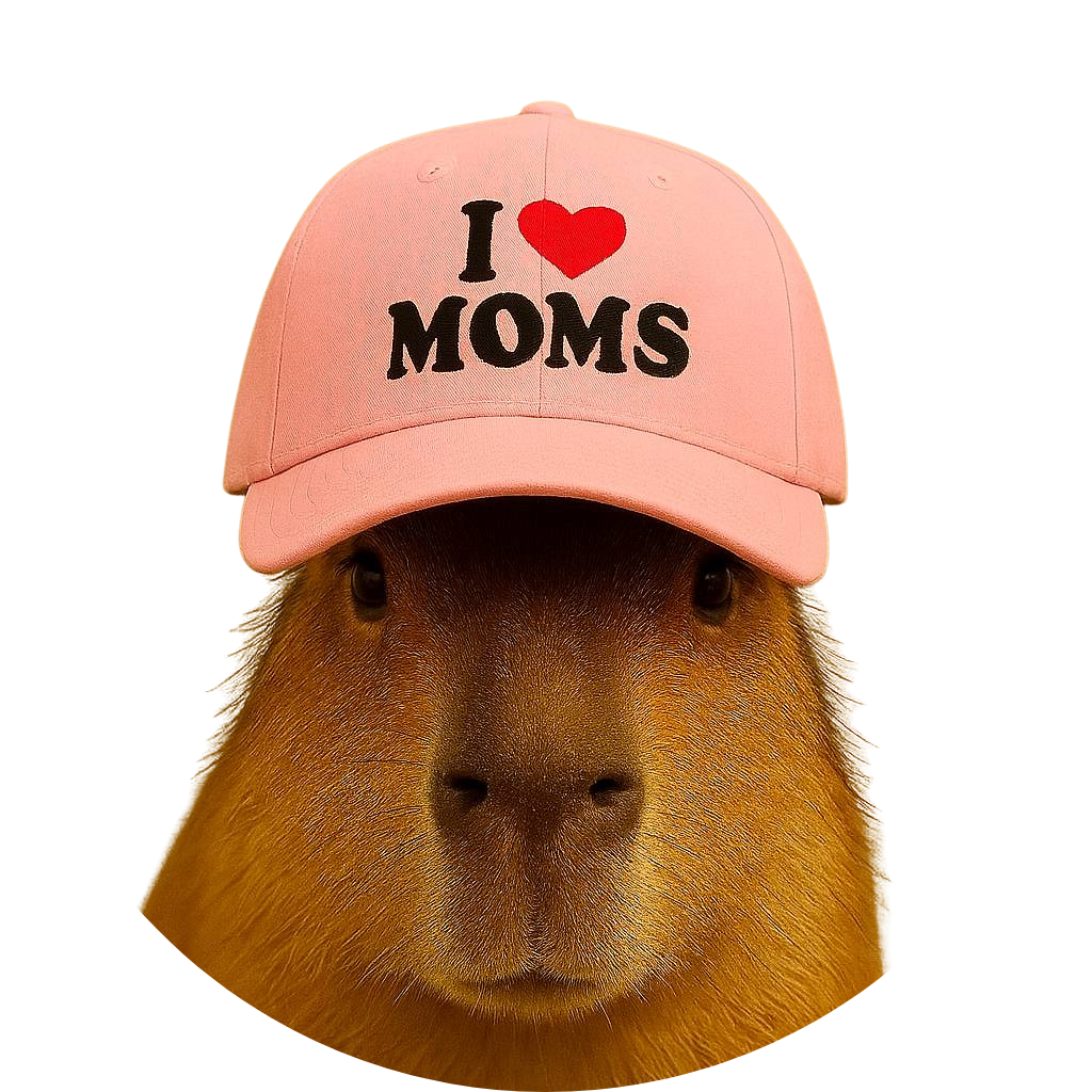 Capywifcap with I Love Moms cap